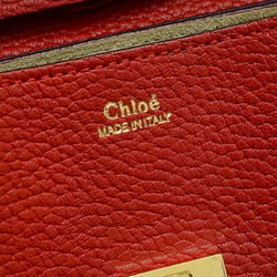 Chloé Chloe Drew Shoulder Bag Leather Red