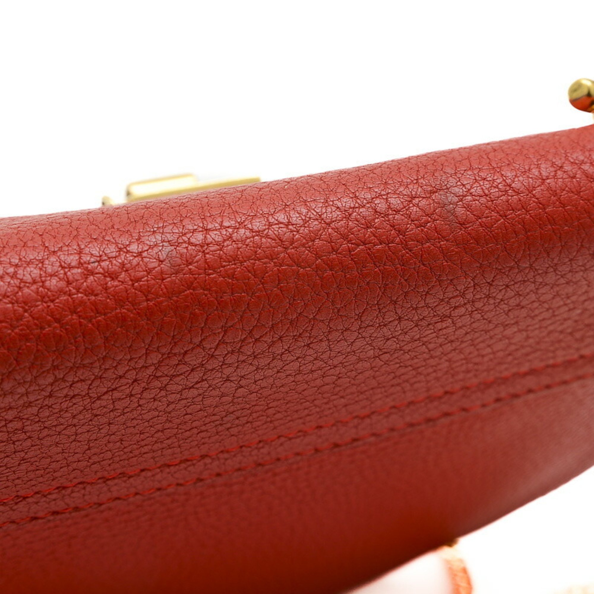 Chloé Chloe Drew Shoulder Bag Leather Red