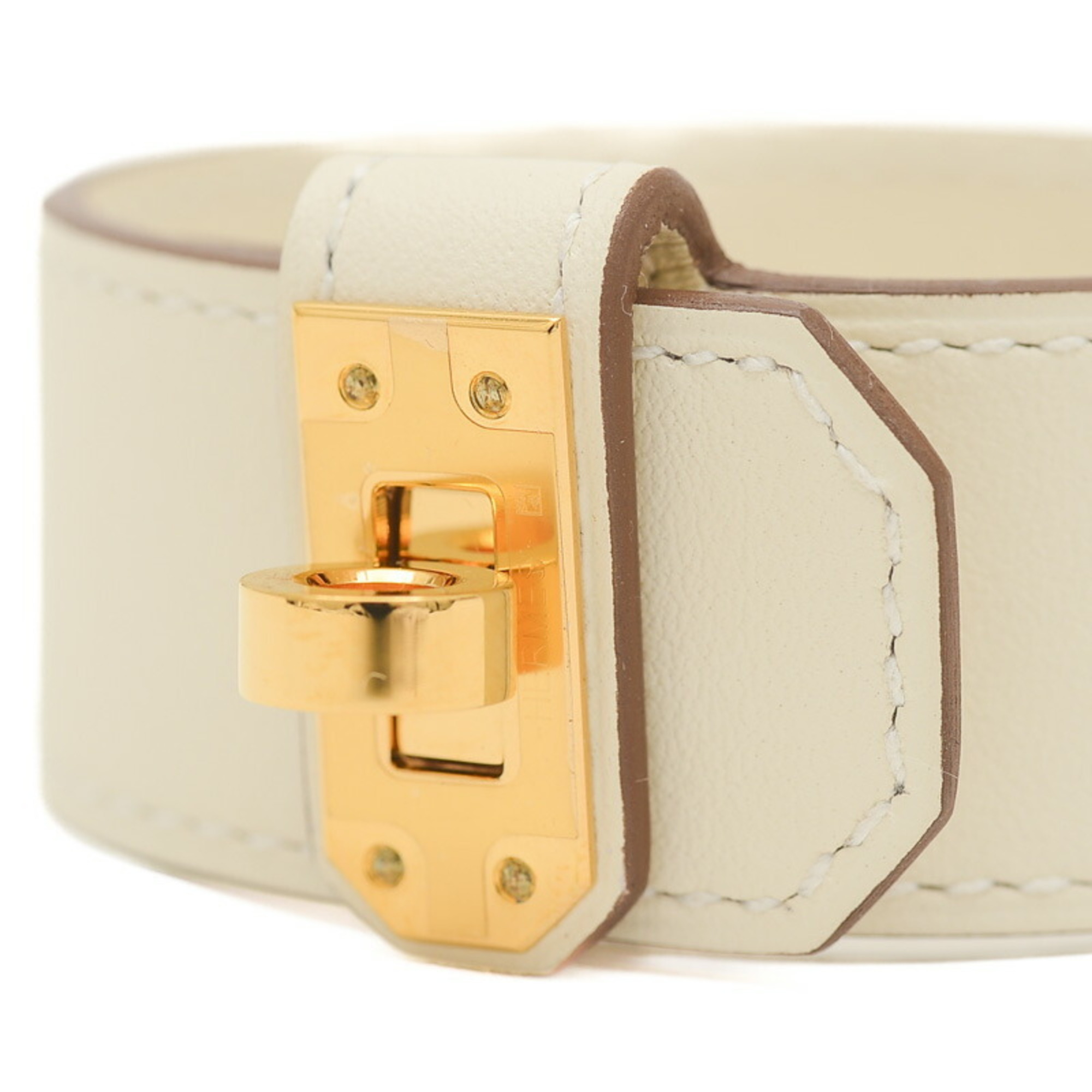 Hermes Kelly Twist PM Bracelet, Swift Leather, Nata, T2 Size, U Engraved