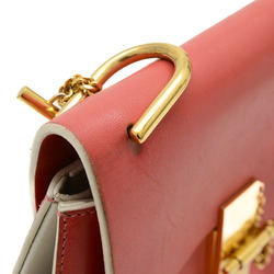 Chloé Chloe Drew Shoulder Bag Leather Pink White