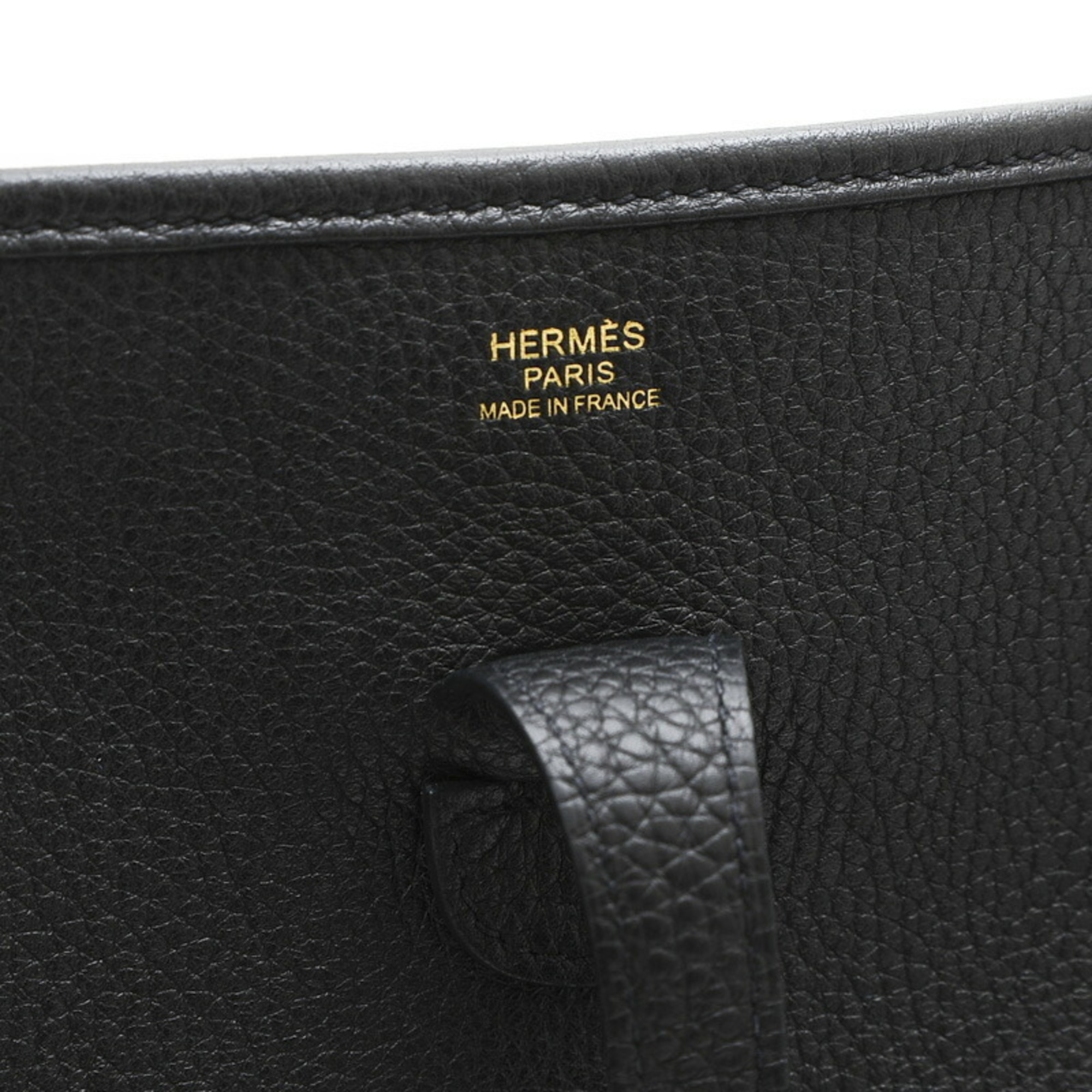 Hermes Evelyn 3 PM Shoulder Bag Taurillon Black Z Stamp