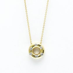 Tiffany Dots Circle Diamond Platinum,Yellow Gold (18K) Diamond Men,Women Fashion Pendant Necklace (Gold)