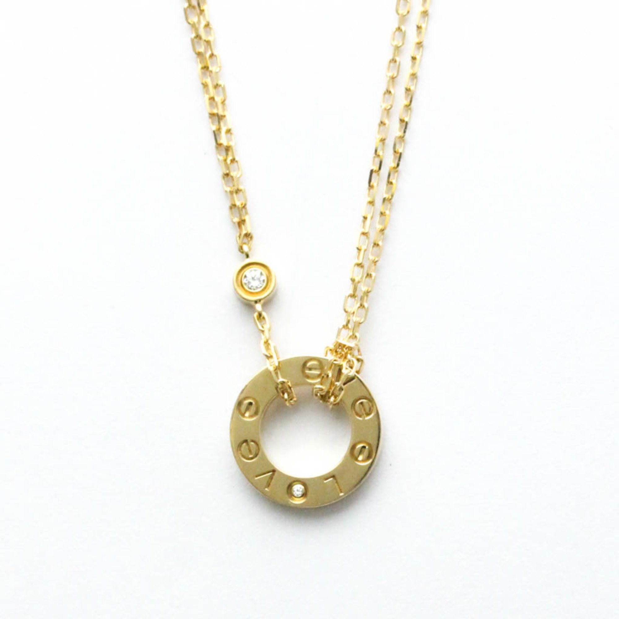 Cartier Love Circle Necklace B7219500 Yellow Gold (18K) Diamond Men,Women Pendant Necklace (Gold)