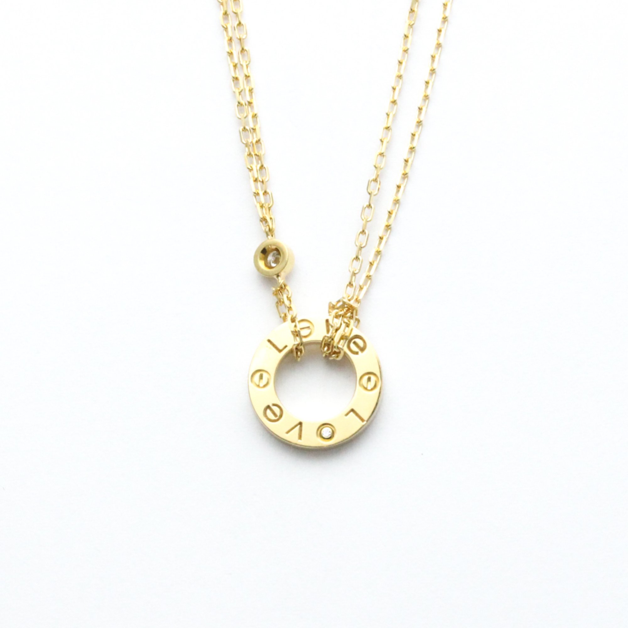 Cartier Love Circle Necklace B7219500 Yellow Gold (18K) Diamond Men,Women Pendant Necklace (Gold)