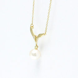 Mikimoto Pearl Diamond Necklace Yellow Gold (18K) Diamond,Pearl Men,Women Fashion Pendant Necklace (Gold)