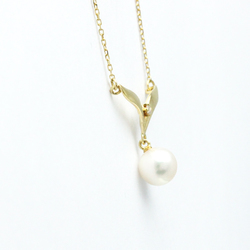 Mikimoto Pearl Diamond Necklace Yellow Gold (18K) Diamond,Pearl Men,Women Fashion Pendant Necklace (Gold)