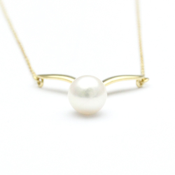 Mikimoto Pearl Diamond Necklace Yellow Gold (18K) Diamond,Pearl Men,Women Fashion Pendant Necklace (Gold)