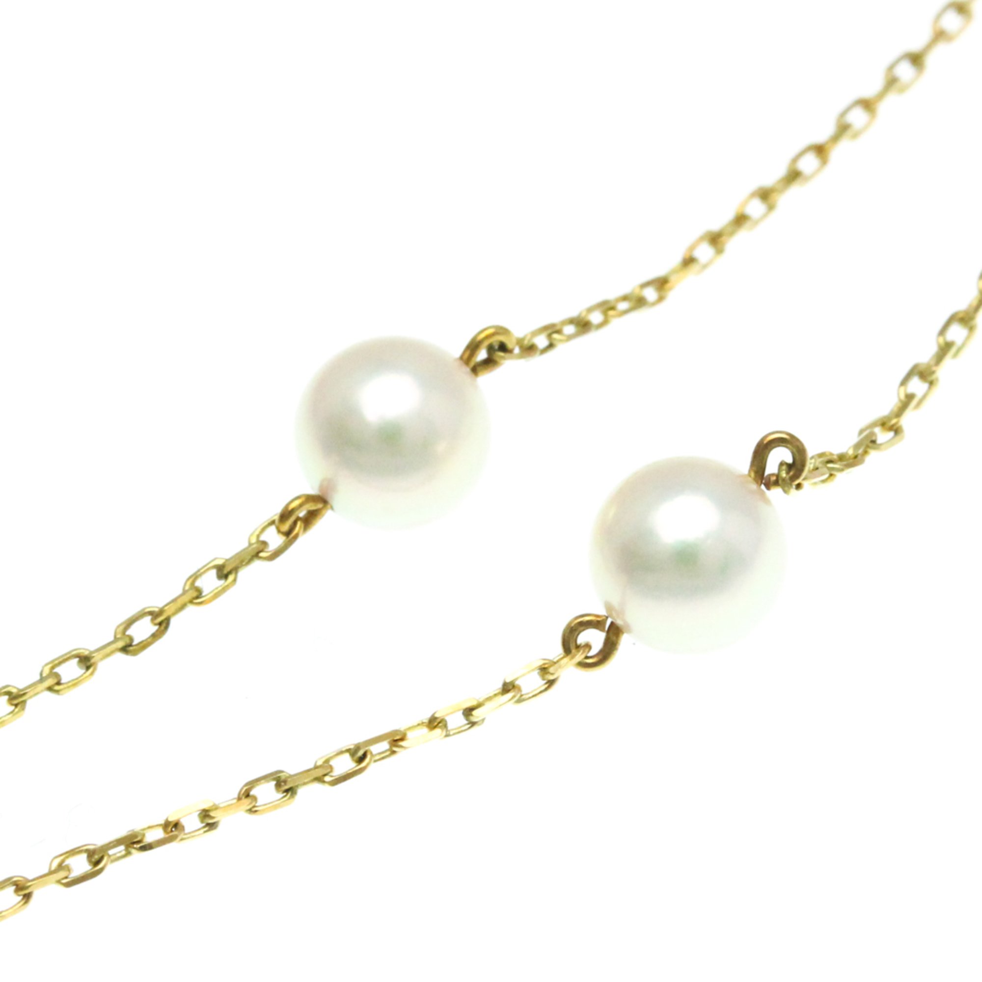 Mikimoto Pearl Necklace Yellow Gold (18K) Pearl Men,Women Fashion Pendant Necklace (Gold)