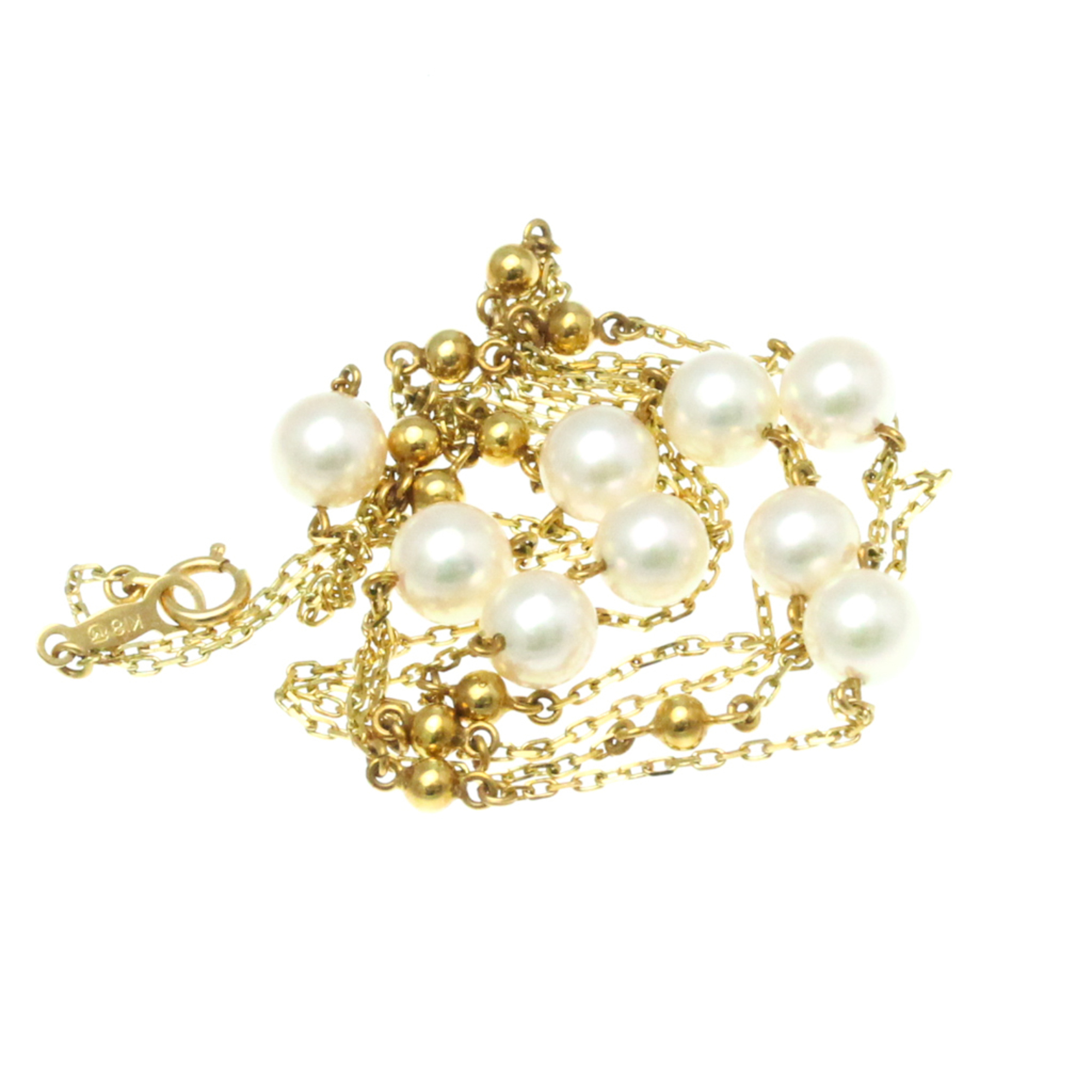 Mikimoto Pearl Necklace Yellow Gold (18K) Pearl Men,Women Fashion Pendant Necklace (Gold)