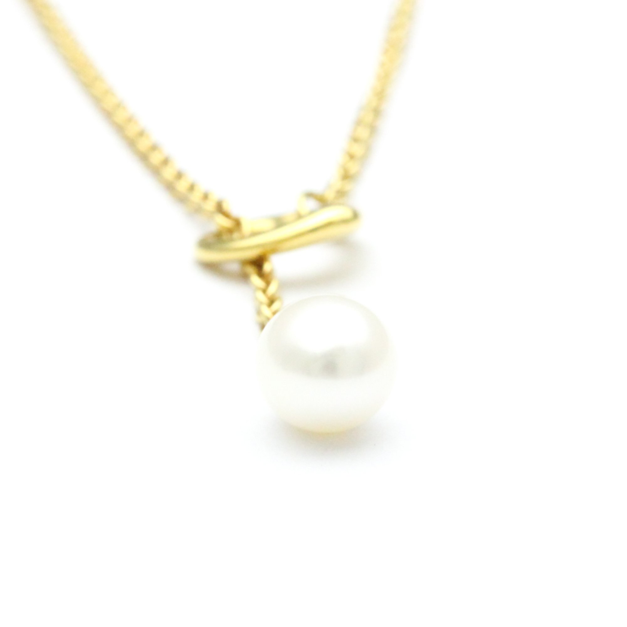 Tiffany Open Heart Pearl Lariat Necklace Yellow Gold (18K) Pearl Women,Men Fashion Pendant Necklace (Gold)