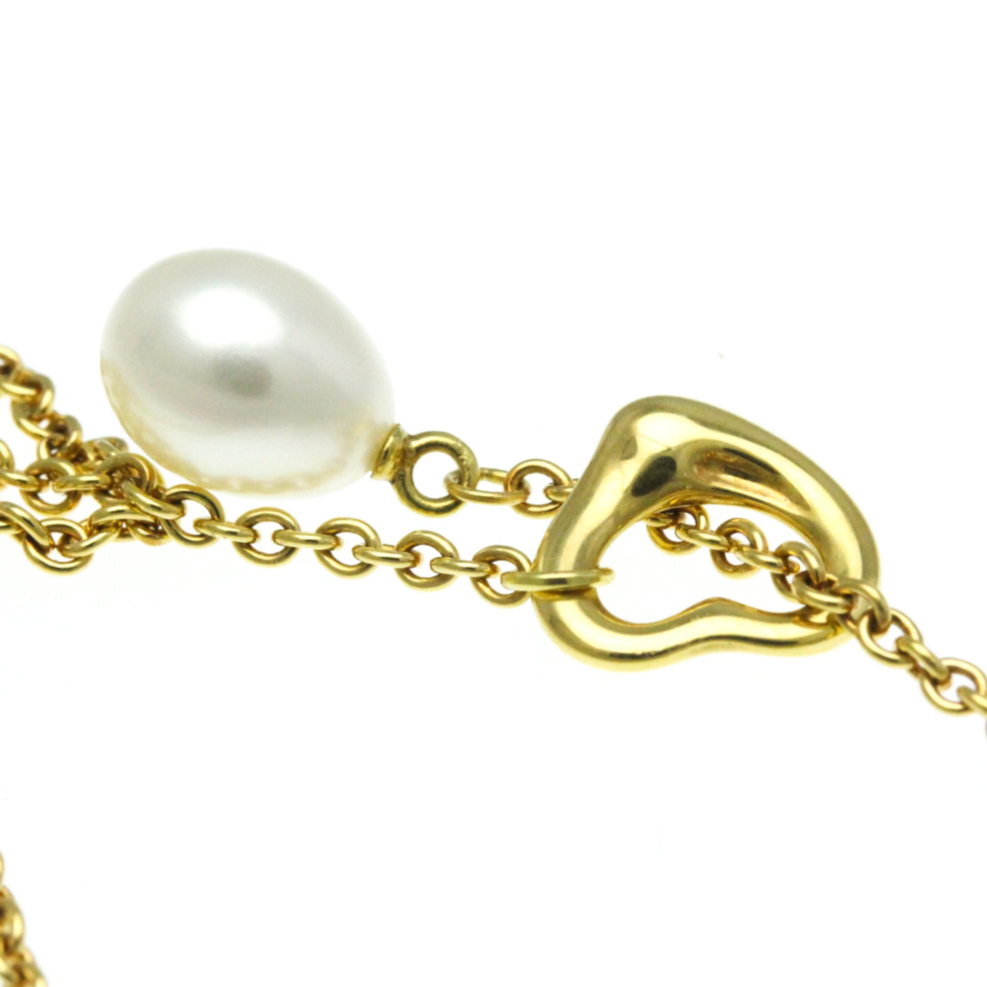 Tiffany Open Heart Pearl Lariat Necklace Yellow Gold (18K) Pearl Women,Men Fashion Pendant Necklace (Gold)