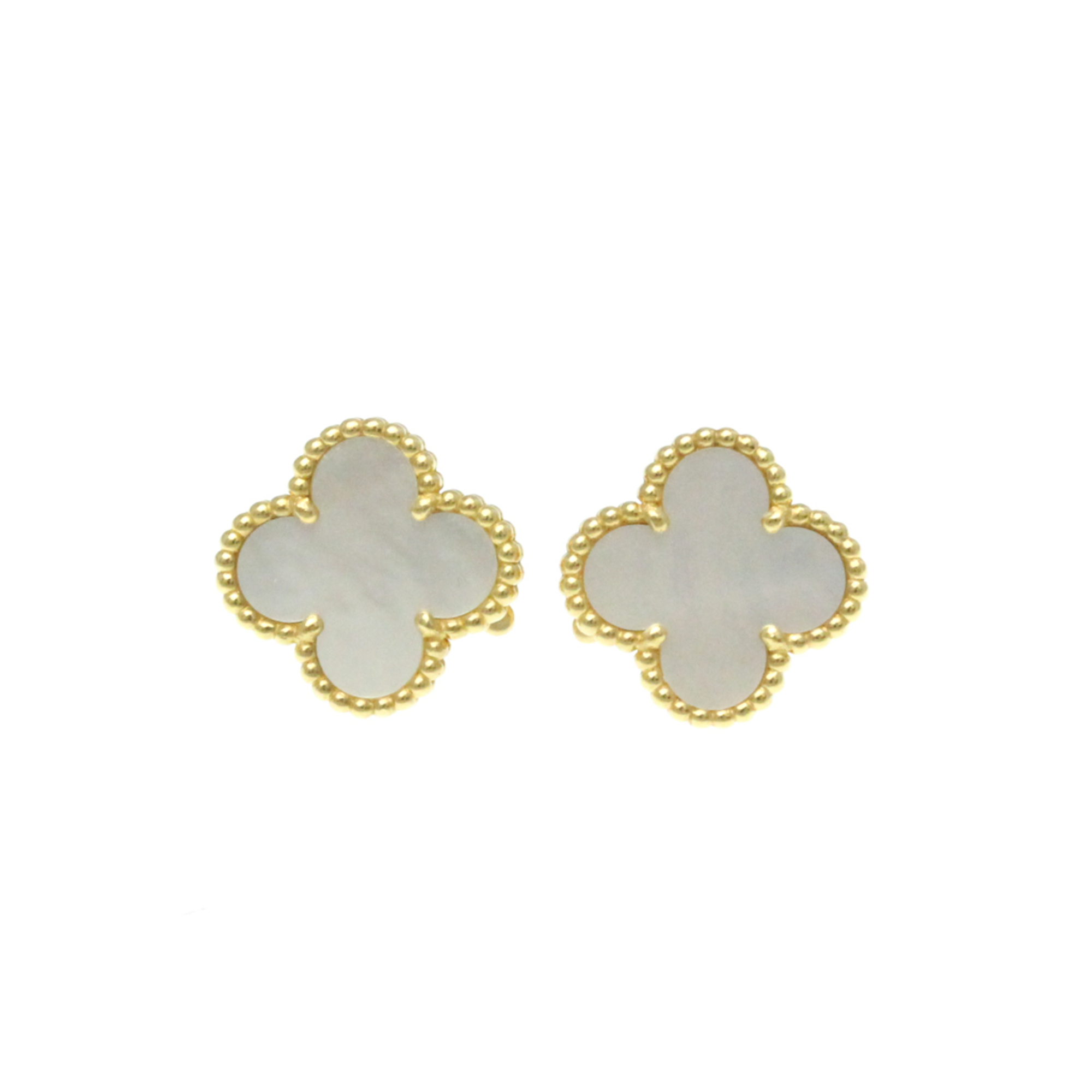 Van Cleef & Arpels Vintage Alhambra VCARA44100 Shell Yellow Gold (18K) Stud Earrings Gold