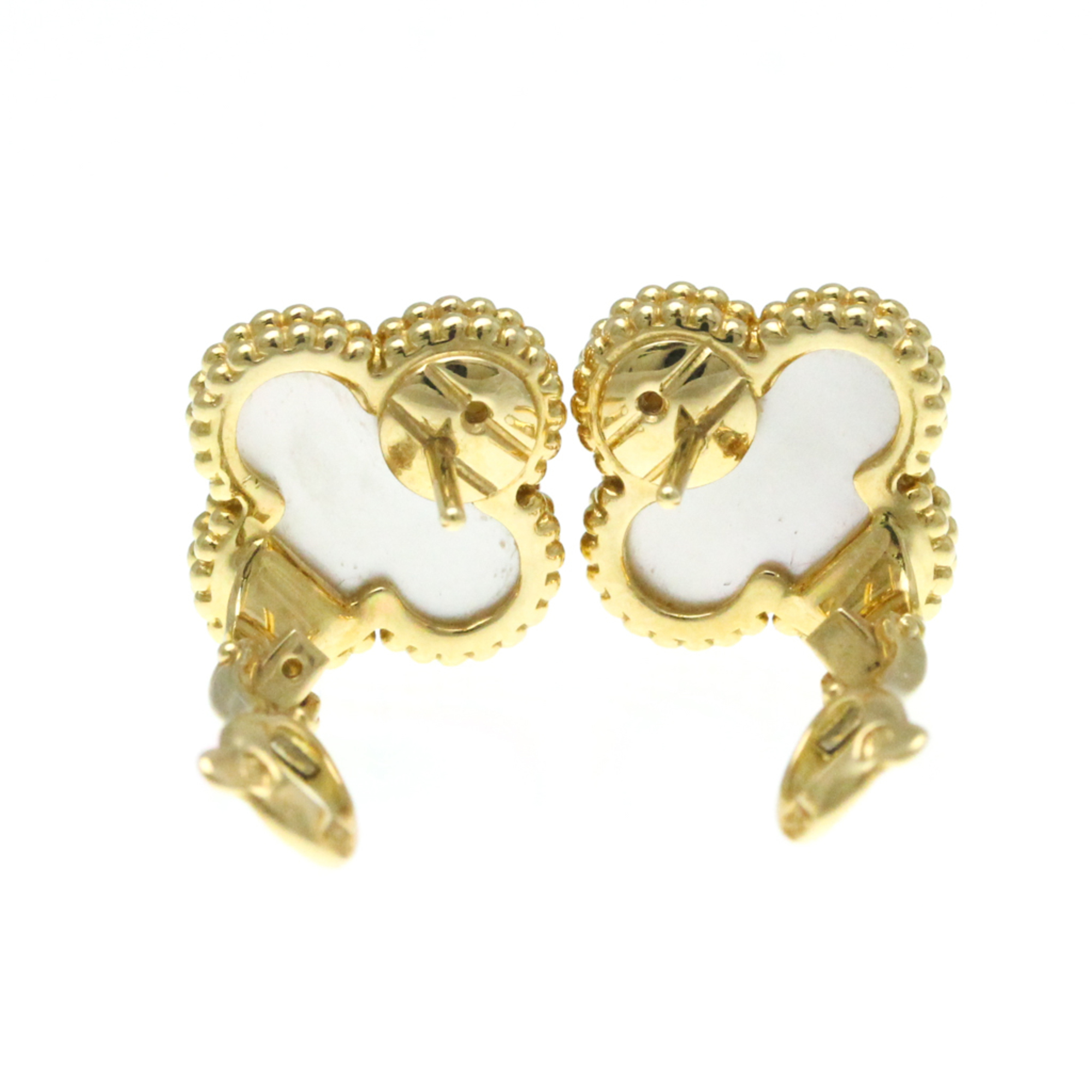 Van Cleef & Arpels Vintage Alhambra VCARA44100 Shell Yellow Gold (18K) Stud Earrings Gold