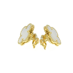 Van Cleef & Arpels Vintage Alhambra VCARA44100 Shell Yellow Gold (18K) Stud Earrings Gold