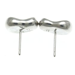 Tiffany Bean No Stone Silver 925 Stud Earrings Silver