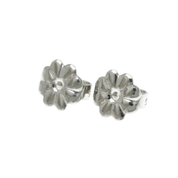 Tiffany Bean No Stone Silver 925 Stud Earrings Silver