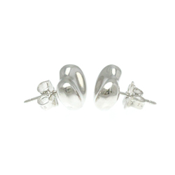 Tiffany Bean No Stone Silver 925 Stud Earrings Silver