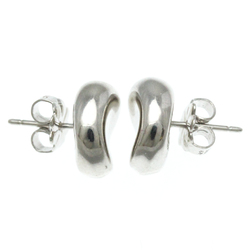 Tiffany Bean No Stone Silver 925 Stud Earrings Silver