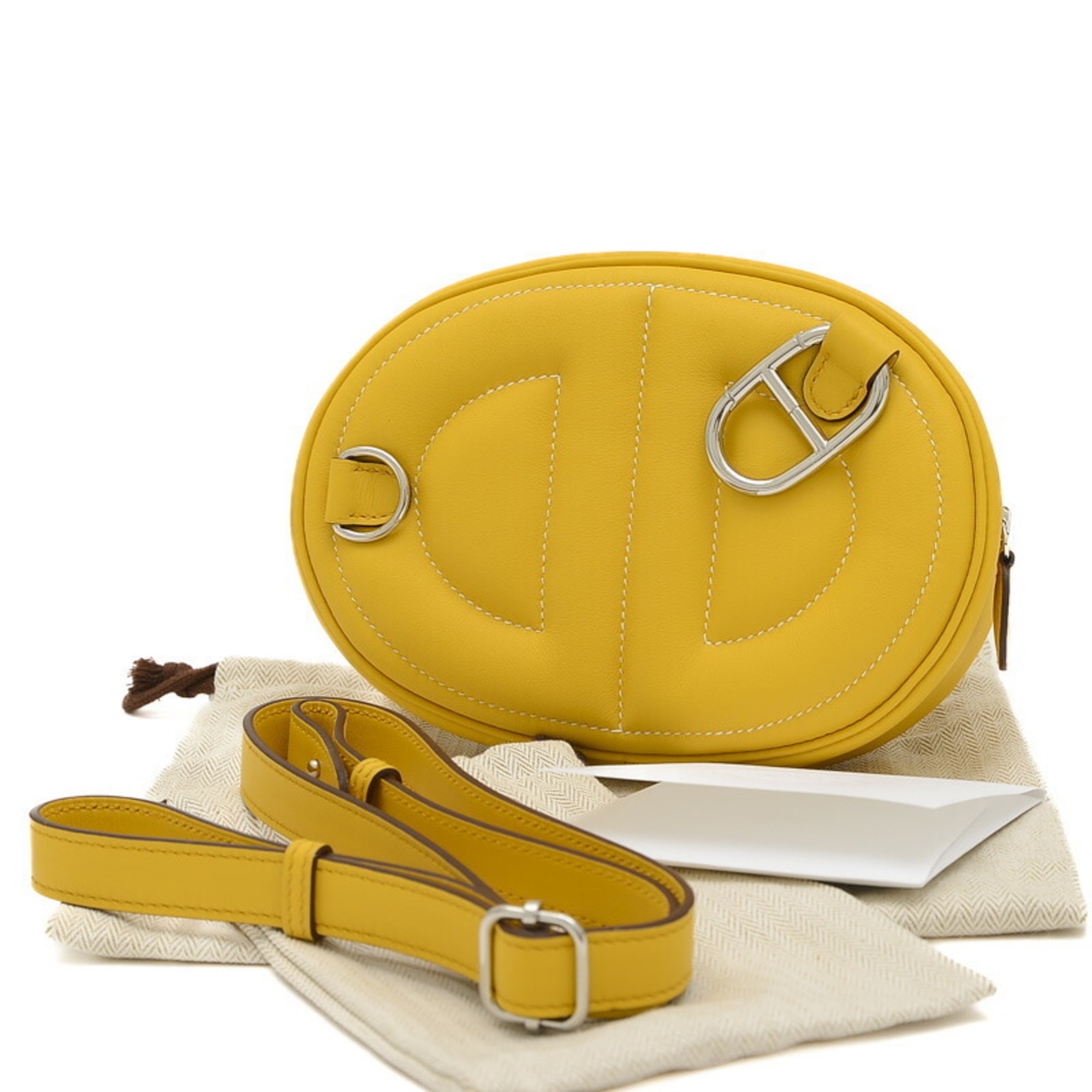 Hermes In the Loop Verso Shoulder Bag Jaune Ambre B Engraved