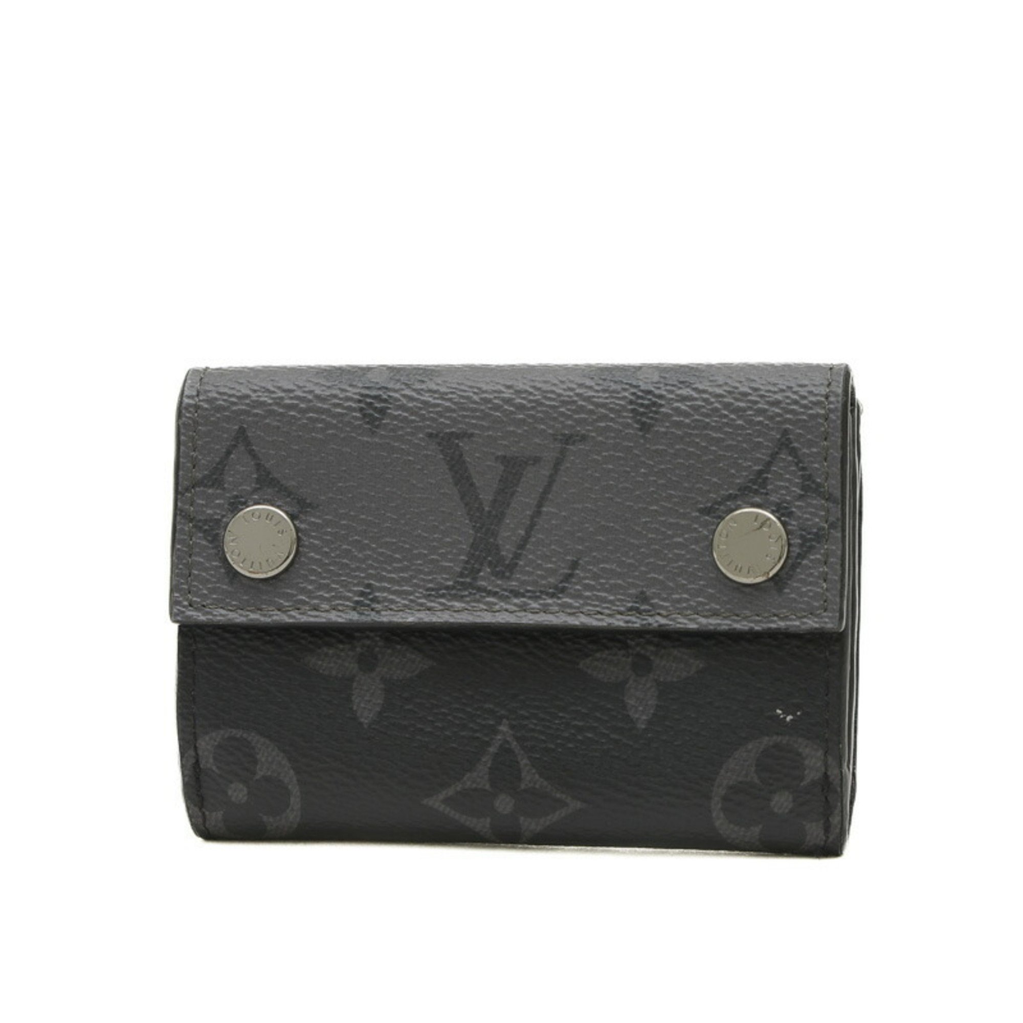 Louis Vuitton Monogram Eclipse Discovery Compact Tri-fold Wallet M45417