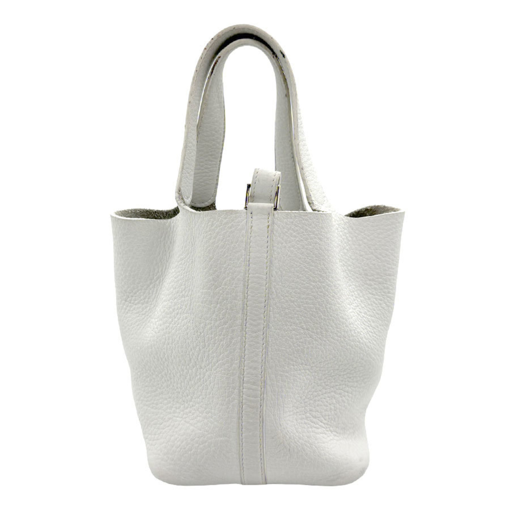 Hermes HERMES Handbag Picotin Lock PM Taurillon Clemence White Women's n0304