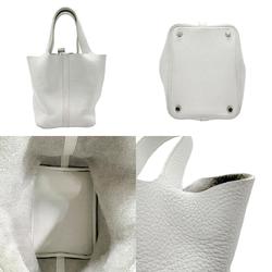 Hermes HERMES Handbag Picotin Lock PM Taurillon Clemence White Women's n0304