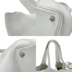 Hermes HERMES Handbag Picotin Lock PM Taurillon Clemence White Women's n0304