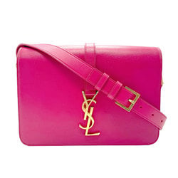 Saint Laurent shoulder bag leather magenta gold women's z2254