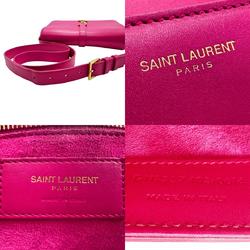 Saint Laurent shoulder bag leather magenta gold women's z2254