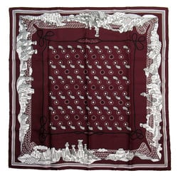 Hermes HERMES scarf muffler Les Canyons Etoiles silk Bordeaux white black women's w0734g