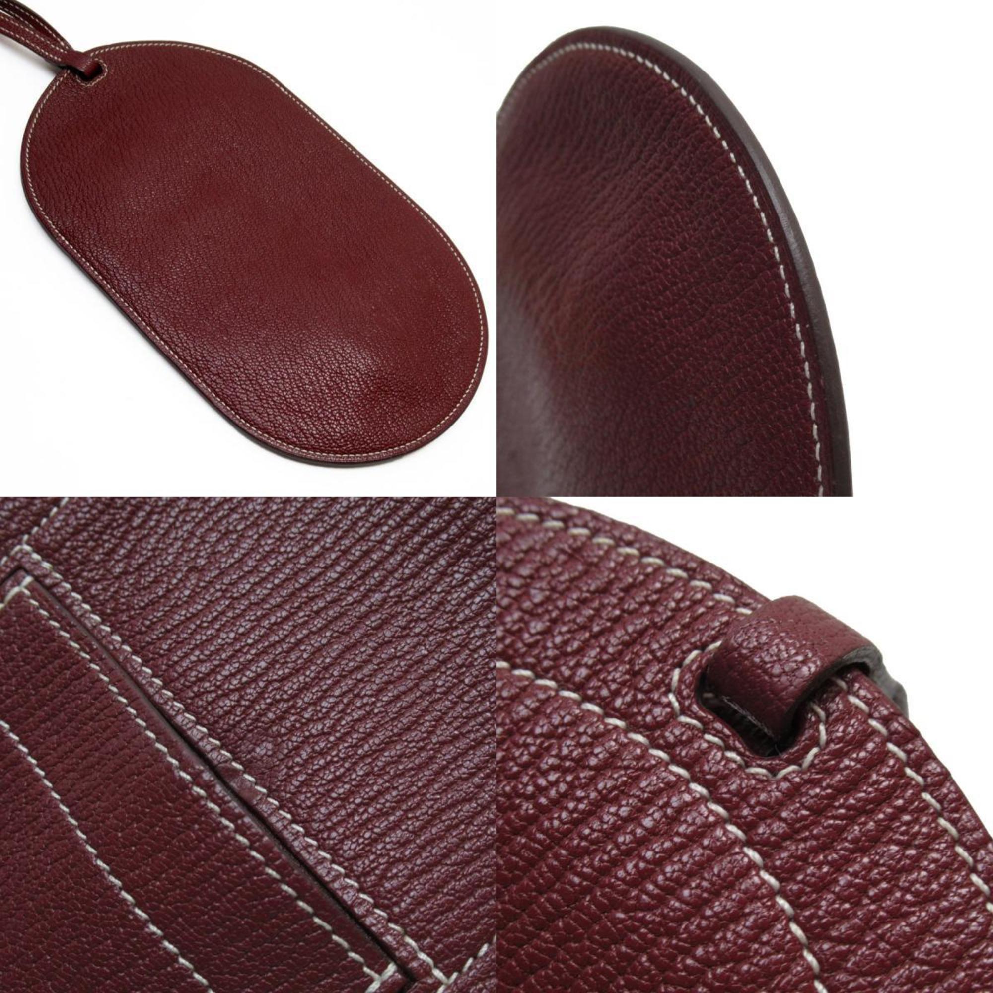 Hermes HERMES Smartphone Case Shoulder Pouch In The Loop To Go GM Leather Bordeaux Men's Women's w0681a