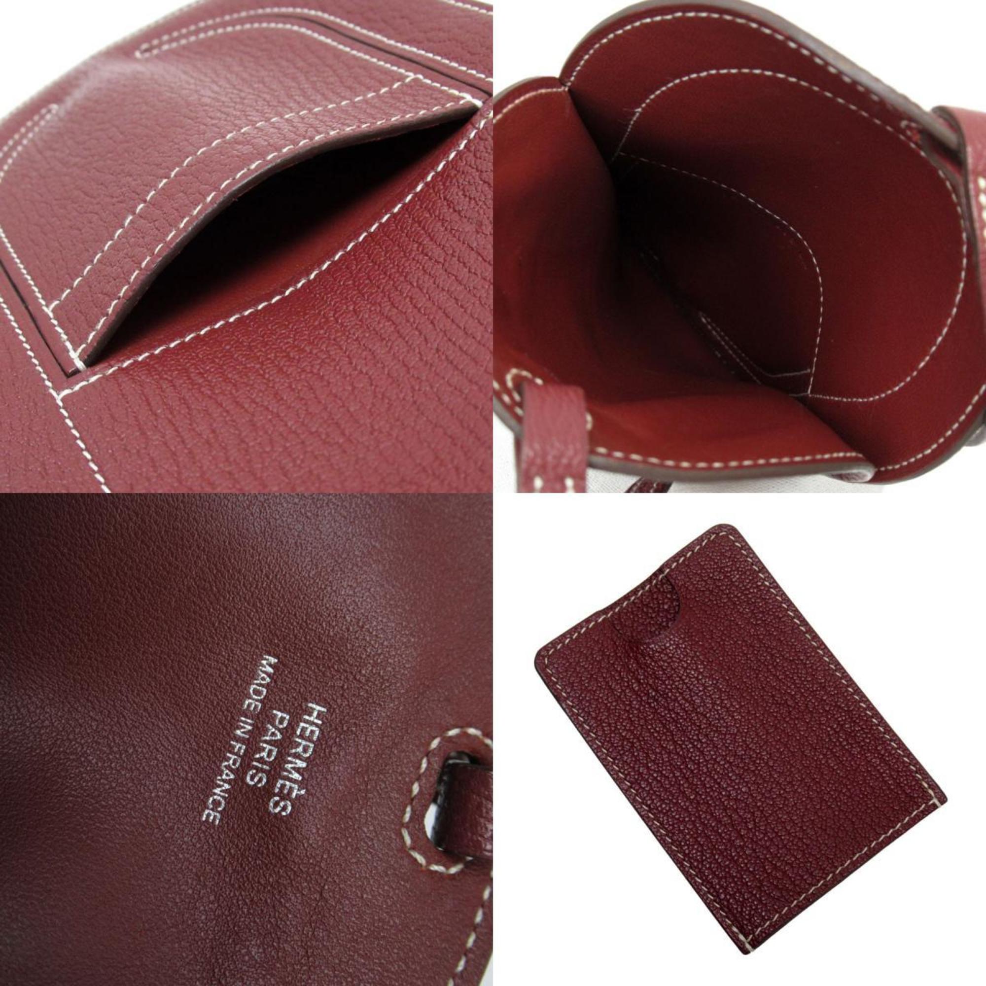 Hermes HERMES Smartphone Case Shoulder Pouch In The Loop To Go GM Leather Bordeaux Men's Women's w0681a