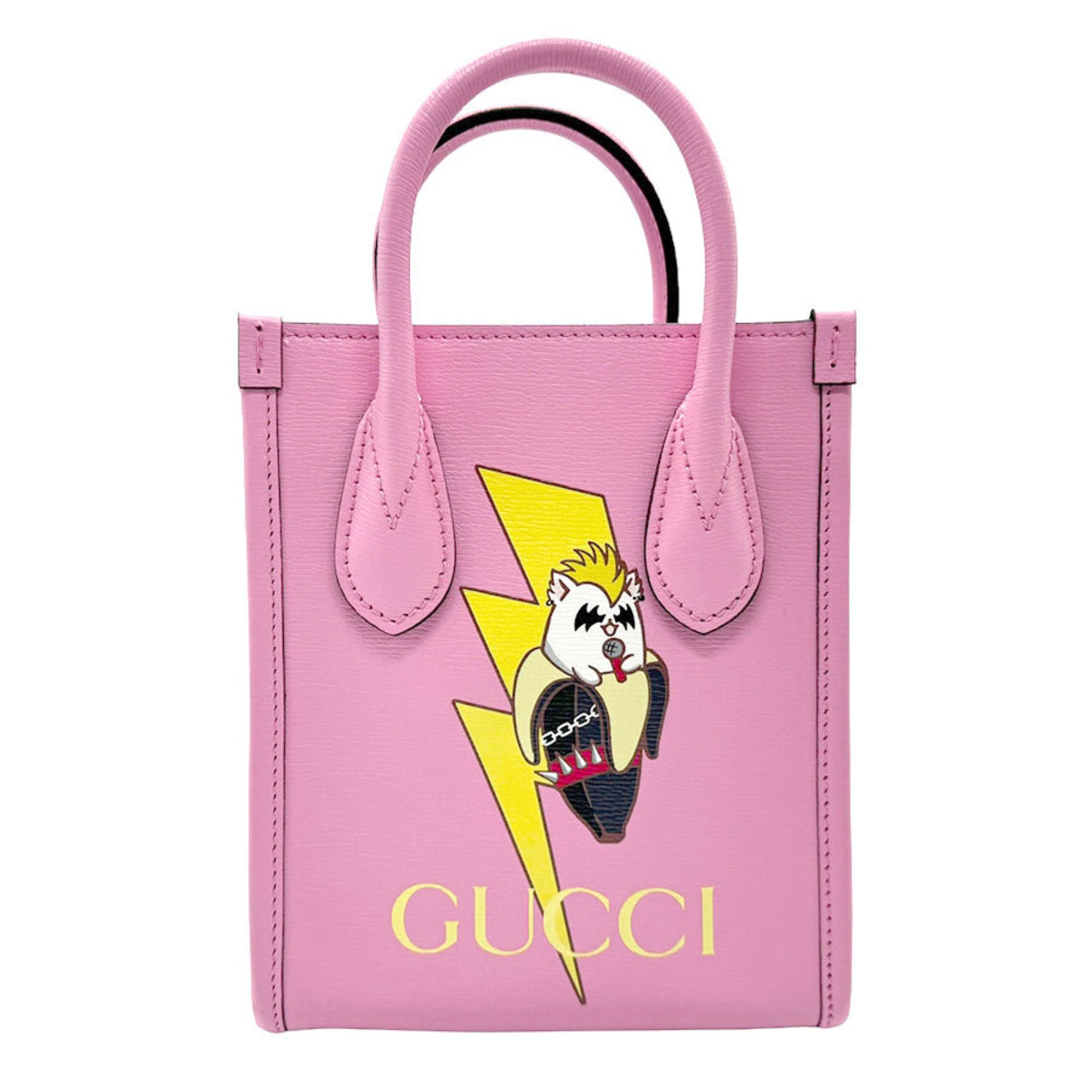 GUCCI Handbag Shoulder Bag x Bananya Leather Pink Women's 671623 n0299