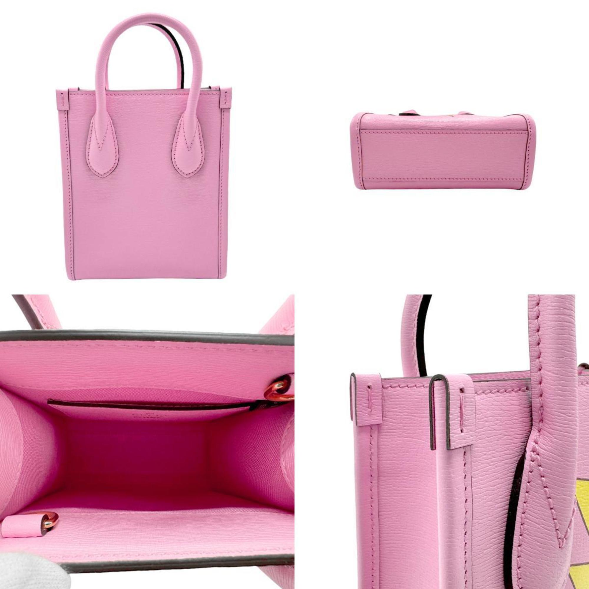 GUCCI Handbag Shoulder Bag x Bananya Leather Pink Women's 671623 n0299