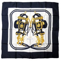 Hermes HERMES Scarf Muffler Carre 90 BRIDES de GALA Silk Navy White Gold Women's w0687a