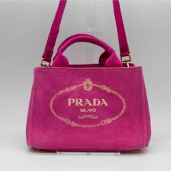 PRADA Tote Bag Canapa Canvas Pink Gold Women's B2439G PD422