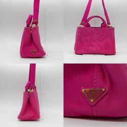 PRADA Tote Bag Canapa Canvas Pink Gold Women's B2439G PD422