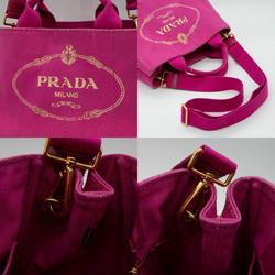 PRADA Tote Bag Canapa Canvas Pink Gold Women's B2439G PD422