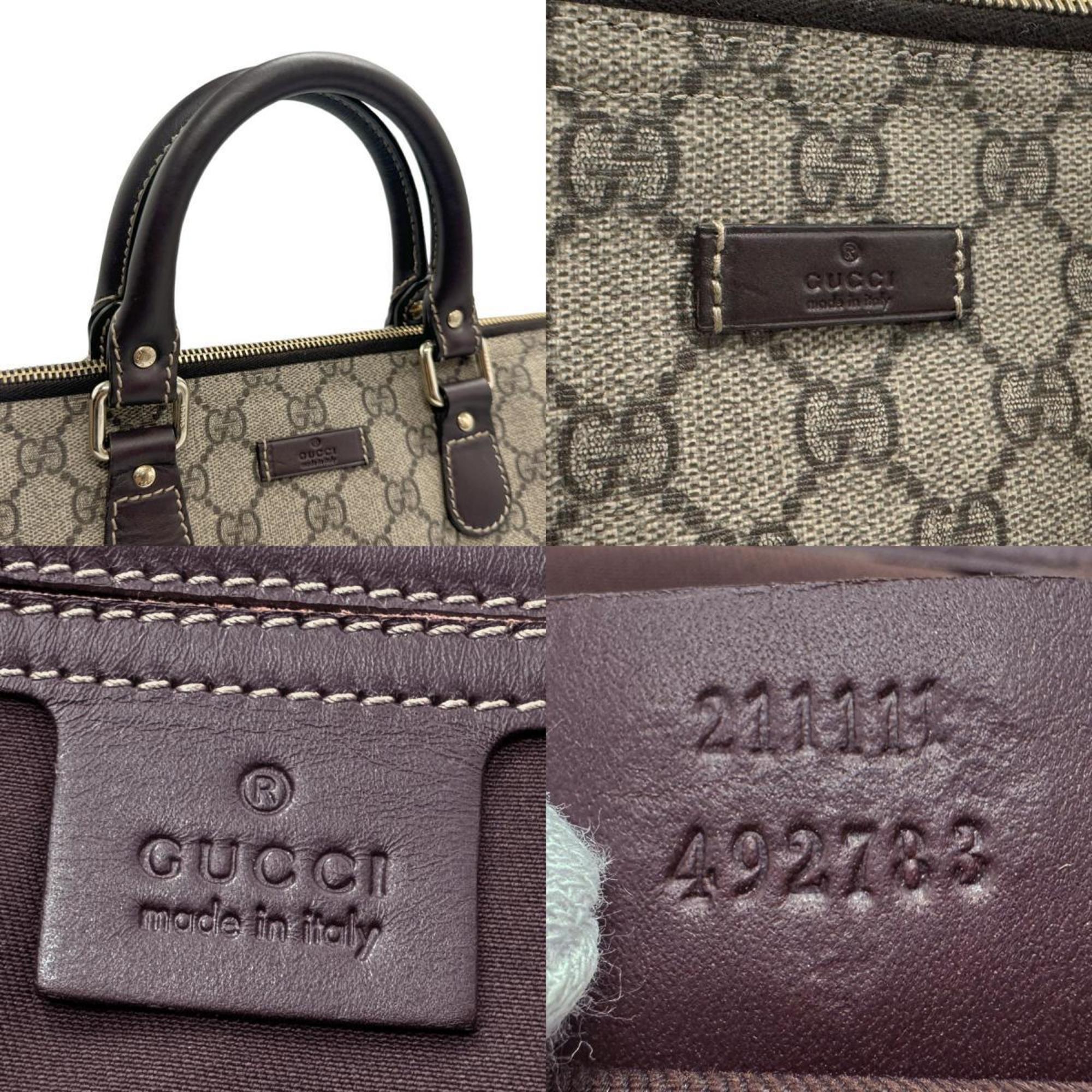 GUCCI handbag computer case GG Supreme brown gold men women 211111 n0298