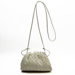 BOTTEGA VENETA Shoulder Bag Intrecciato Leather White Grey Women's w0668j