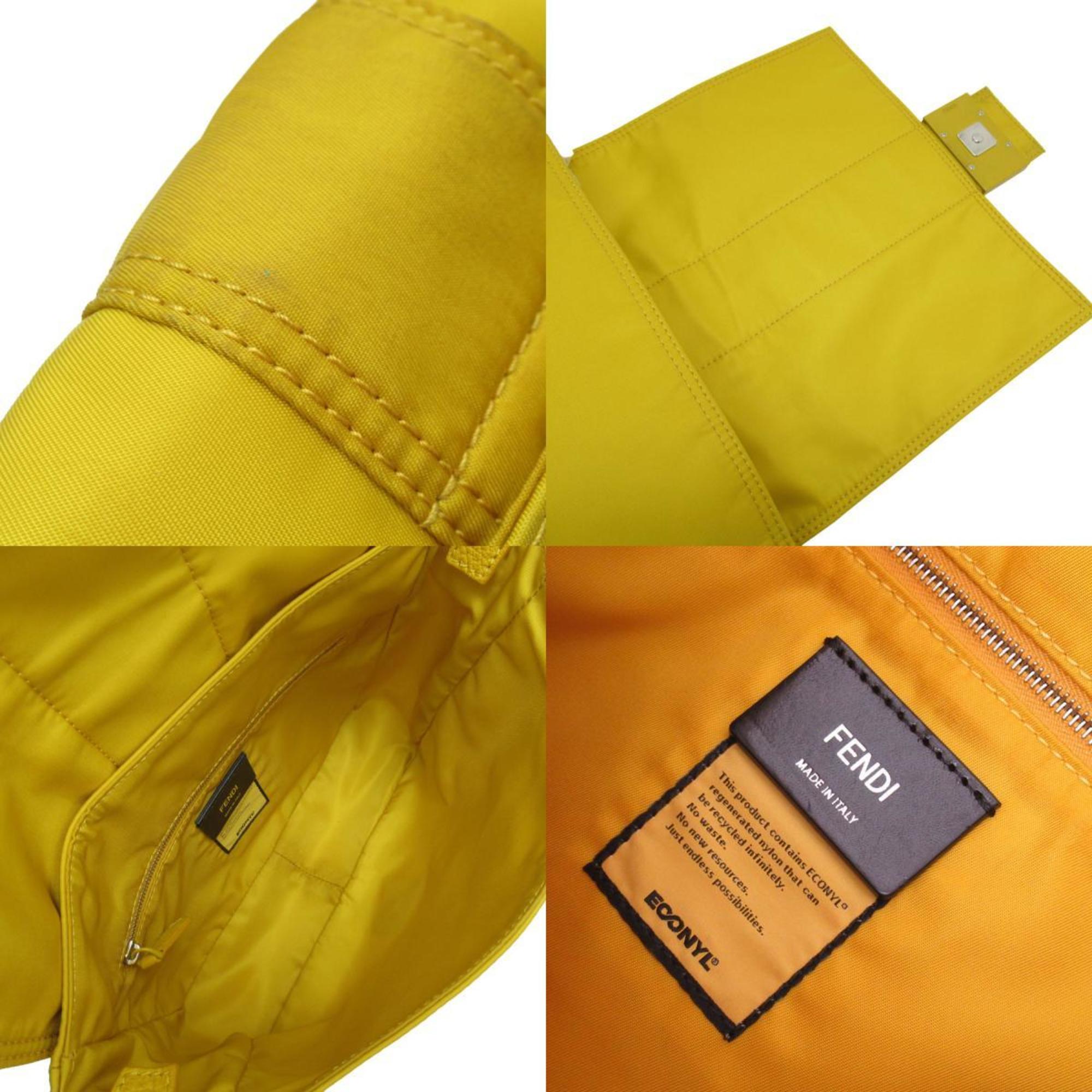 FENDI Shoulder Bag Baguette Nylon Yellow Men's w0723a