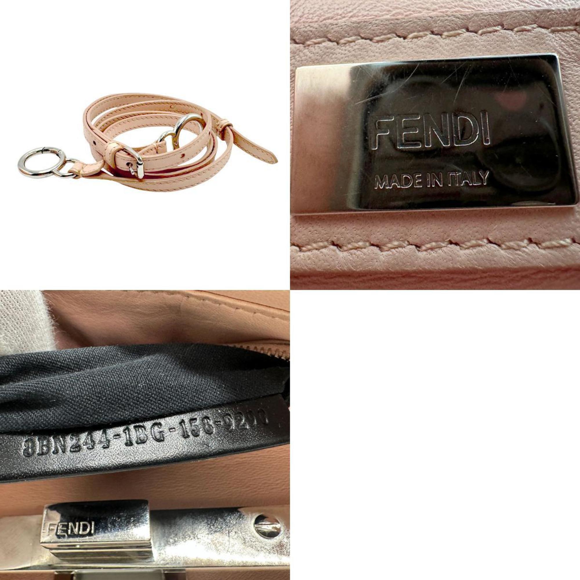 FENDI handbag shoulder bag peekaboo leather resin light pink ladies 8BN244-1BG z2275