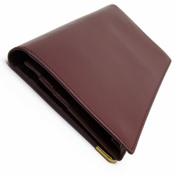 CARTIER bi-fold wallet leather burgundy gold men's w0682a