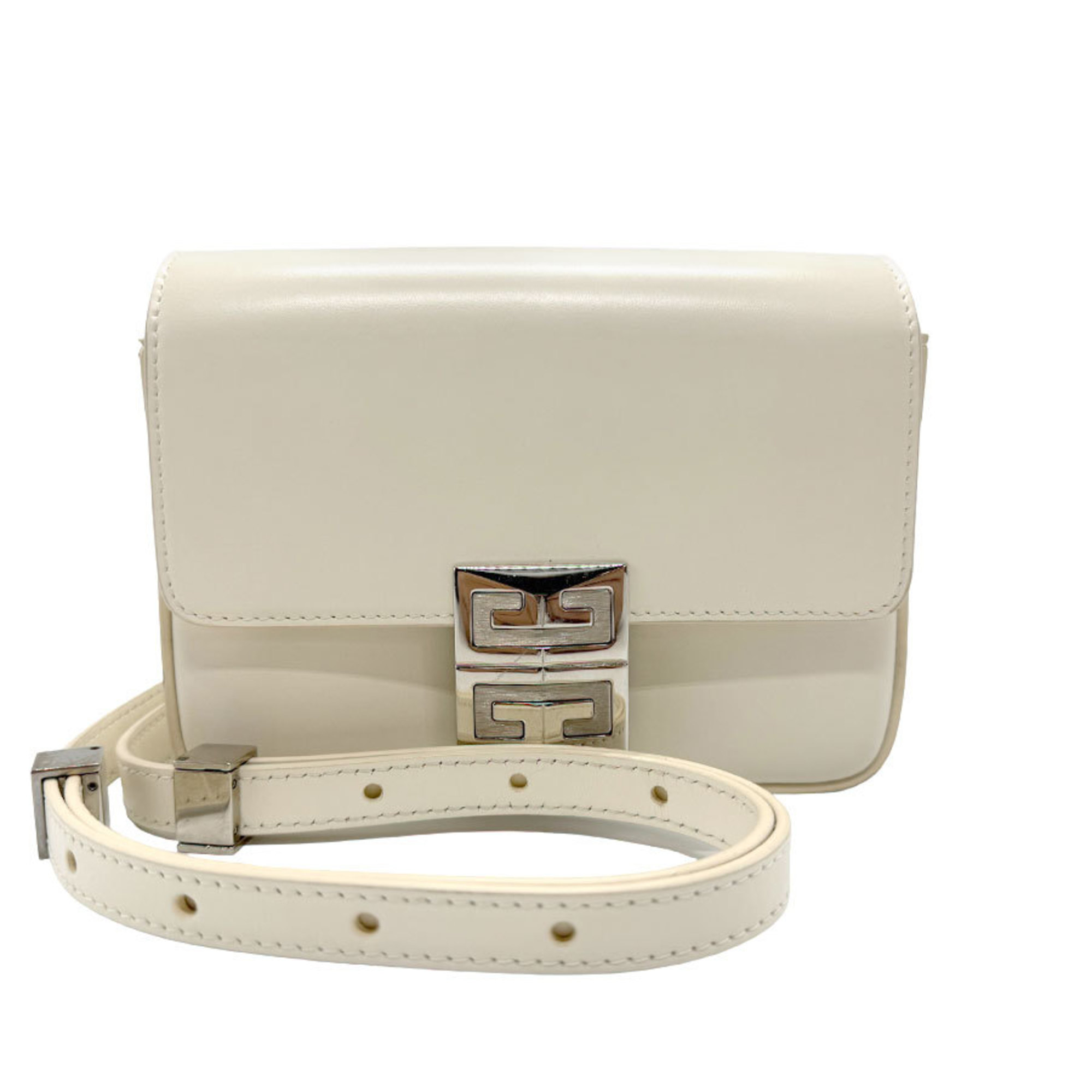 Givenchy Shoulder Bag Leather White Women's n0288