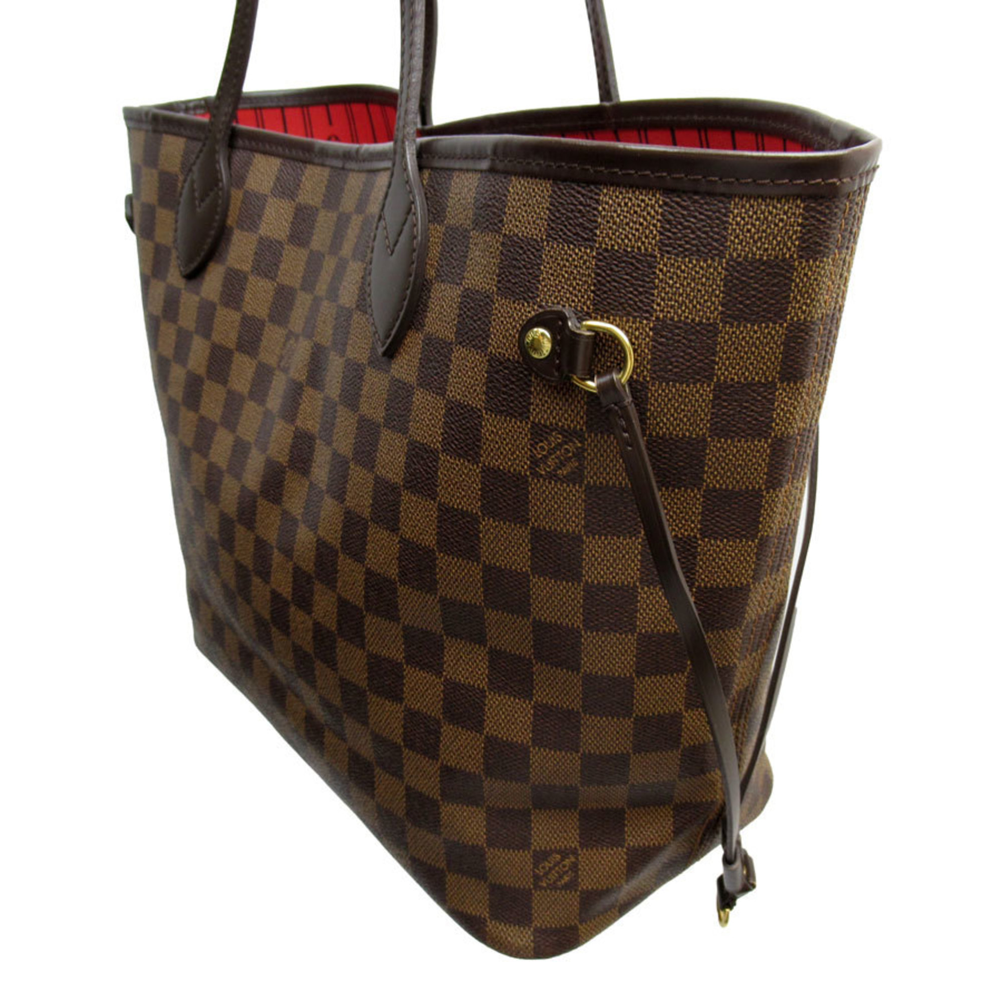 Louis Vuitton LOUIS VUITTON Tote Bag Damier Neverfull MM Canvas Brown Gold Women's w0663a