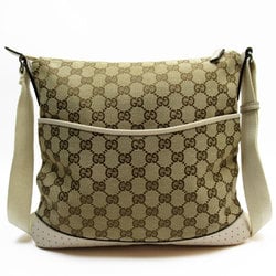 GUCCI Shoulder Bag GG Canvas Beige Off-White Silver Women's 145857 w0718a