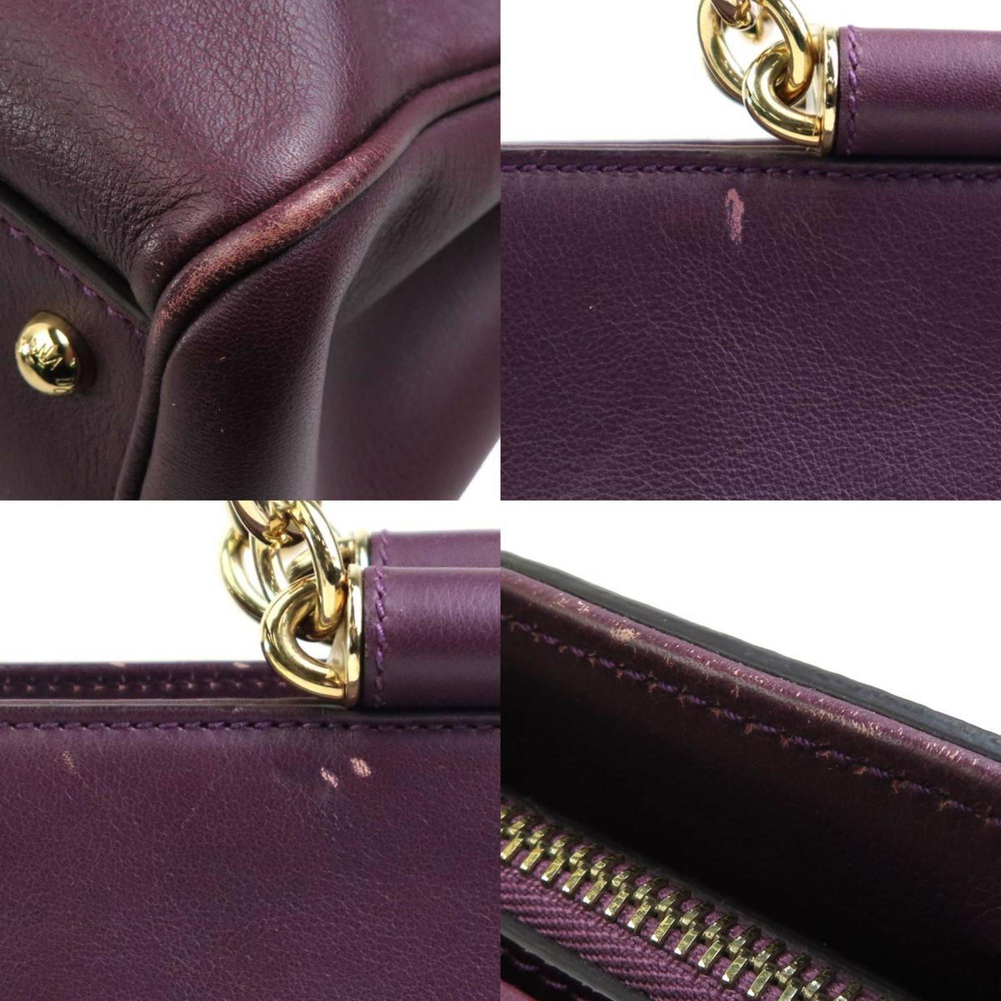 Dolce & Gabbana DOLCE&GABBANA Handbag Shoulder Bag Leather Dark Purple Women's h30475g