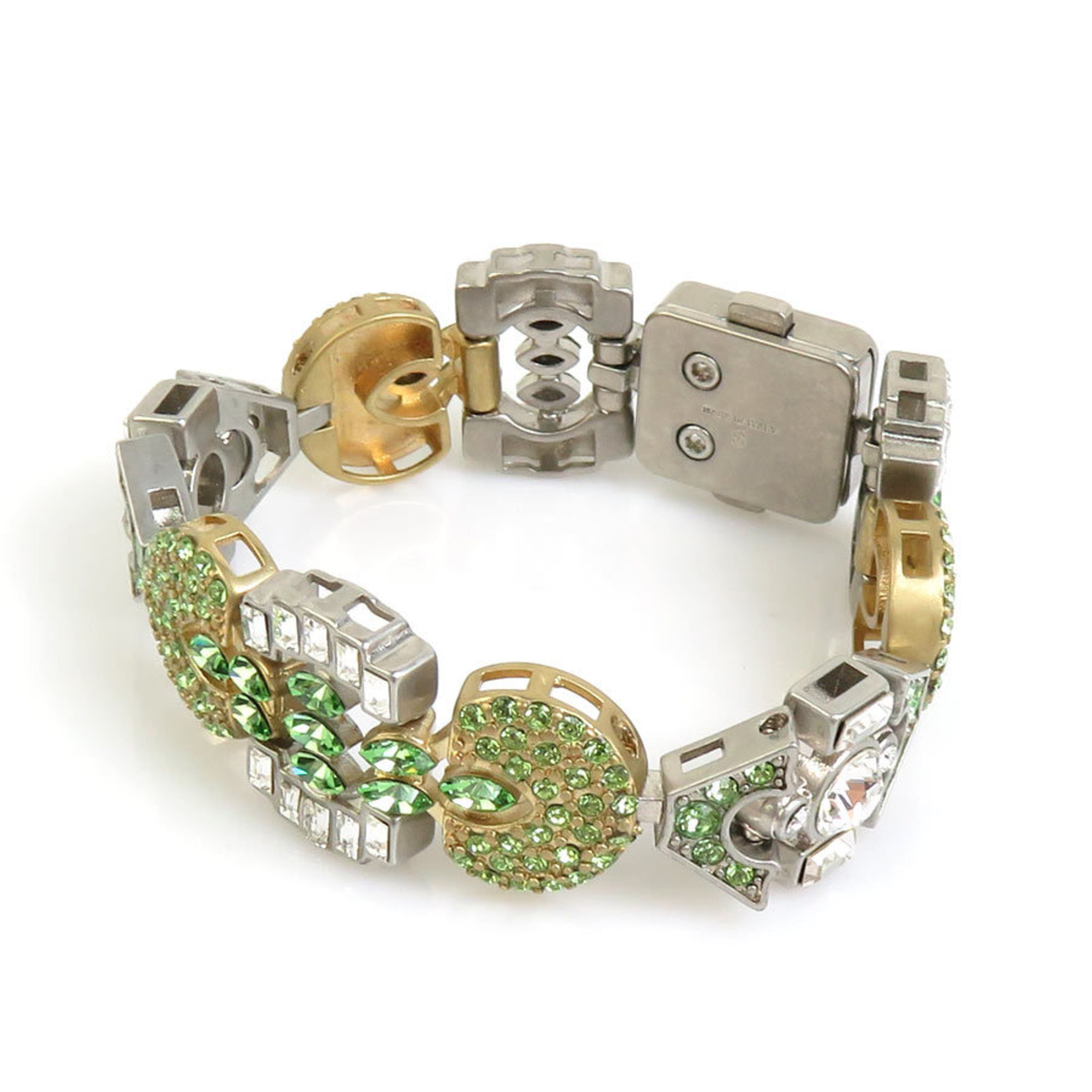 Miu MIUMIU Bracelet Metal Rhinestone Green Women's h30485k