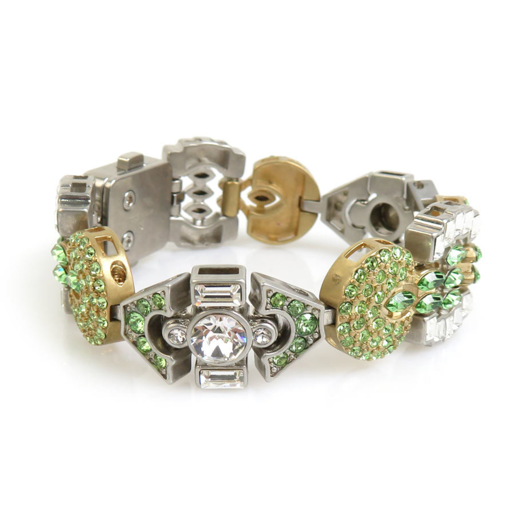 Miu MIUMIU Bracelet Metal Rhinestone Green Women's h30485k