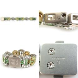 Miu MIUMIU Bracelet Metal Rhinestone Green Women's h30485k